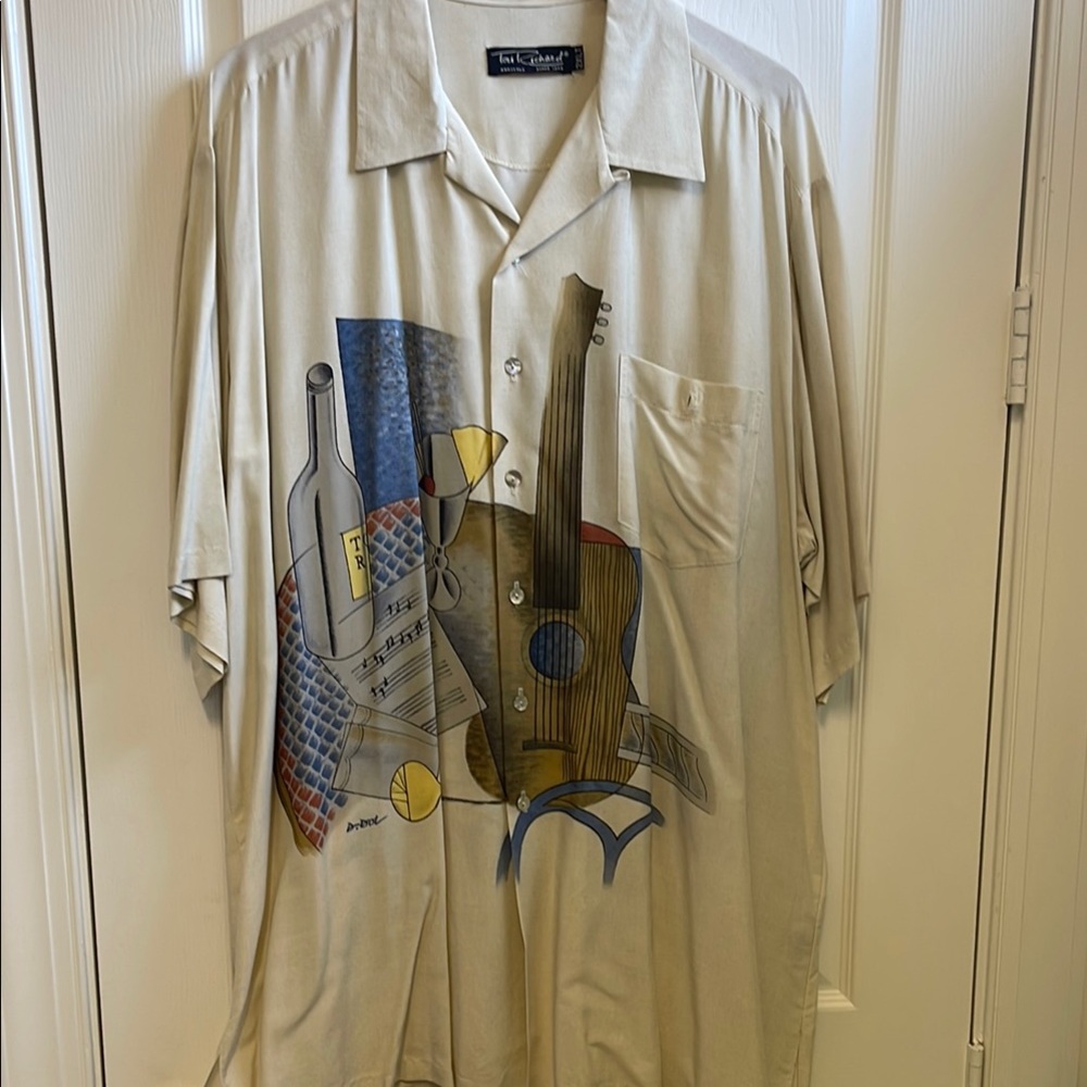 Men's Beige Graphic Shirt